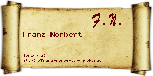 Franz Norbert névjegykártya